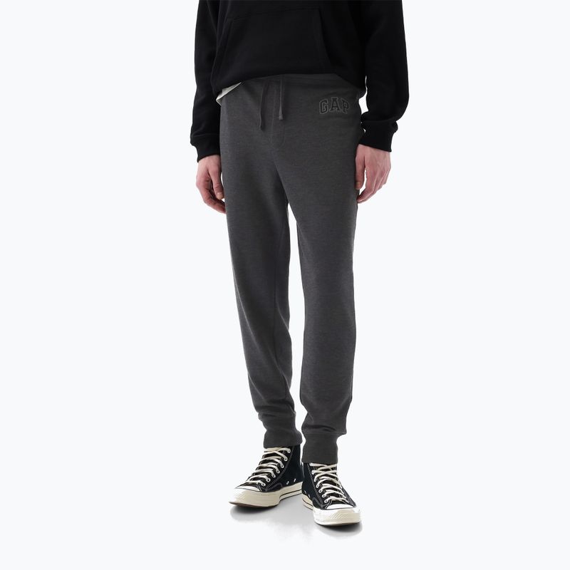 Pantaloni pentru bărbați GAP Heritage French Terry Loggo Jogger charcoal heather grey