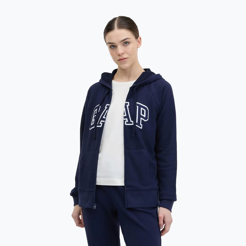 Hanorac pentru femei GAP French Fullzip Logo Hoodie navy