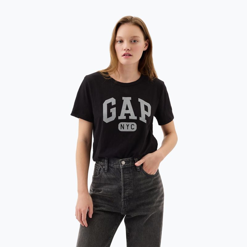 Tricou pentru femei GAP Logo Slub Tee black