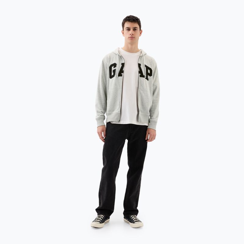 Hanorac pentru bărbați GAP Heritage French Terry Fullzip Logo light heather grey 2