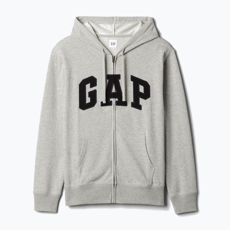 Hanorac pentru bărbați GAP Heritage French Terry Fullzip Logo light heather grey 5