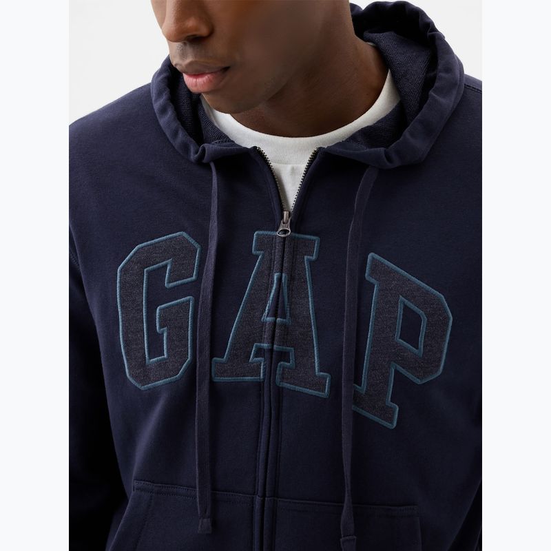 Hanorac pentru bărbați GAP Heritage French Terry Fullzip Logo blue navy