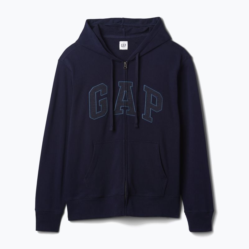 Hanorac pentru bărbați GAP Heritage French Terry Fullzip Logo blue navy