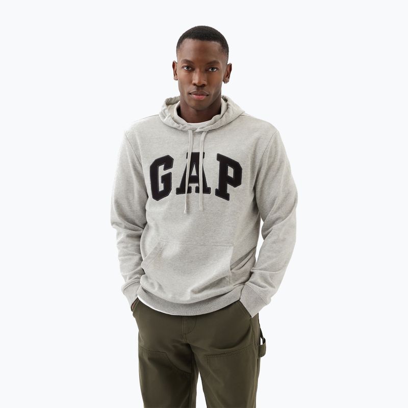 Hanorac pentru bărbați GAP Heritage French Terry Logo light heather grey