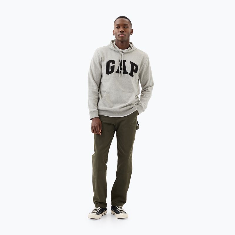 Hanorac pentru bărbați GAP Heritage French Terry Logo light heather grey 2