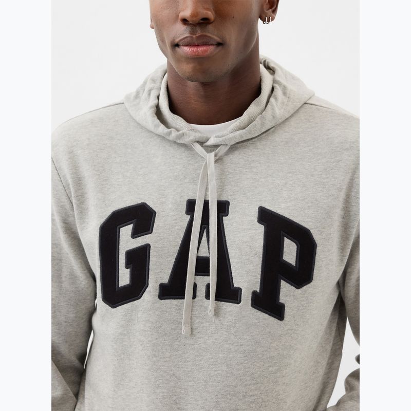 Hanorac pentru bărbați GAP Heritage French Terry Logo light heather grey