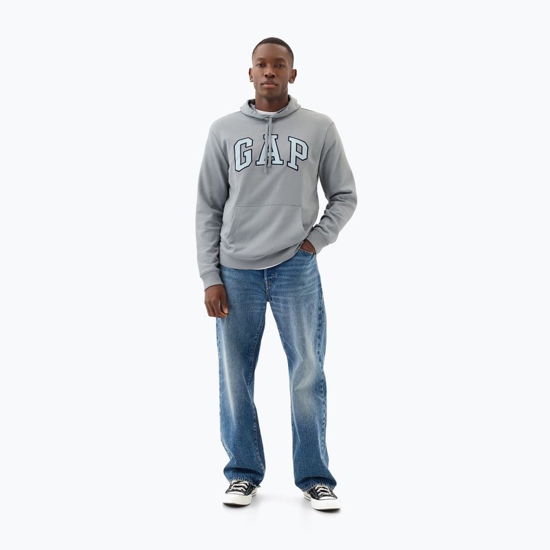 Hanorac pentru bărbați GAP Heritage Crewneck Logo storm cloud 2