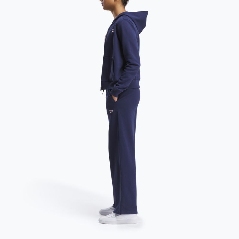 Pantaloni pentru femei Reebok Identity Small Logo Fleece WIde Leg vector navy 2