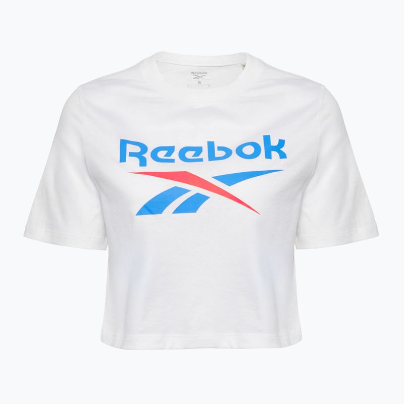 Tricou pentru femei  Reebok Identity Big Logo Crop Tee white/coral/blue