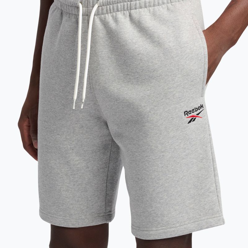 Pantaloni scurți de antrenament pentru bărbați Reebok Identity Small Logo Fleece medium grey heather/vector red 4