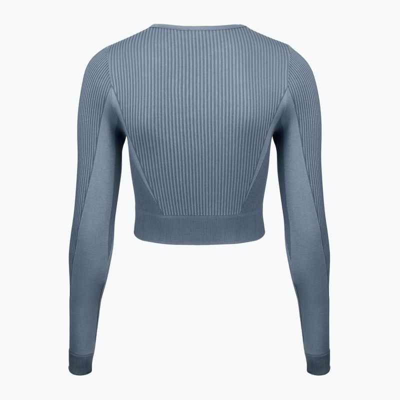 Longsleeve de antrenament pentru femei Reebok RBK Lab Seamless Crop upgrade blue 2
