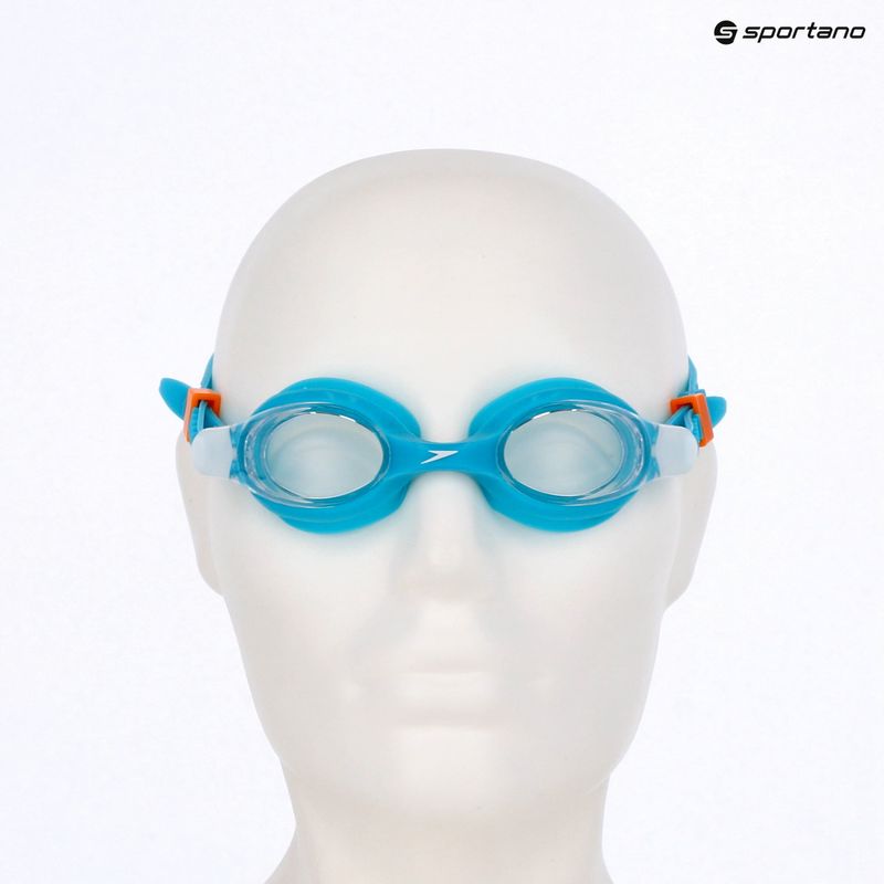 Ochelari de înot pentru copii Speedo Skoogles azure blue/fluro green/fluro orange/clear 3