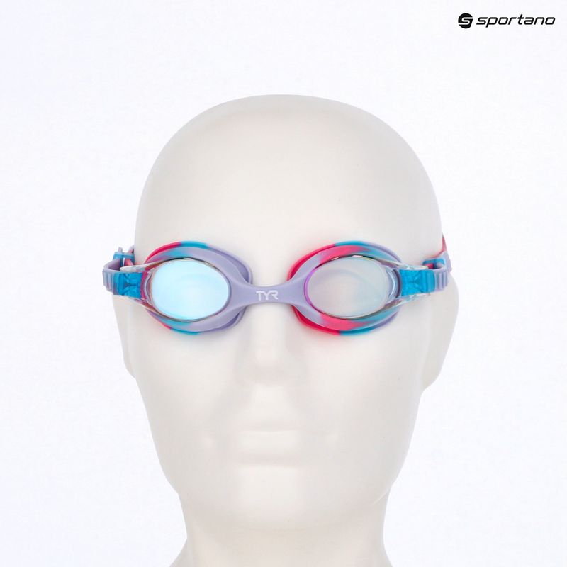 Ochelari de înot pentru copii TYR Swimple Tie Dye Mirrored pink/blue 3