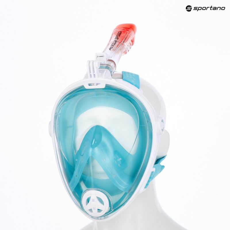 Mască facială completă de snorkeling AQUA-SPEED Spectra 2.0 alb/albastră 6