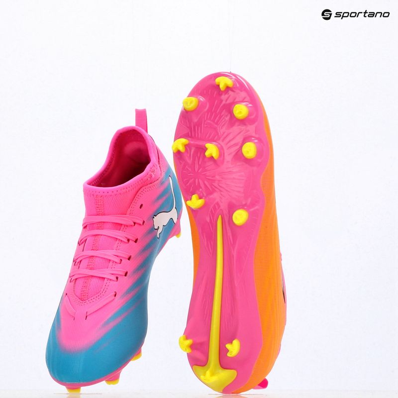 Încălțăminte de fotbal pentru copii PUMA Ultra 6 Match FG/AG Jr poison pink/puma white/sun stream/bright aqua/puma black 17