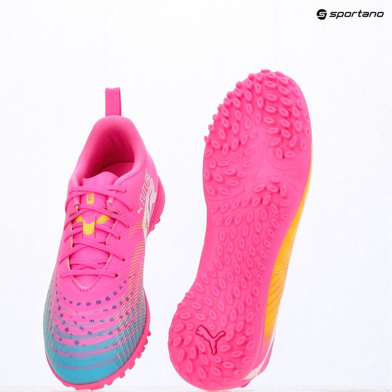 Încălțăminte de fotbal pentru copii PUMA Future 9 Play TT poison pink/puma white/sun stream/bright aqua/puma black 17
