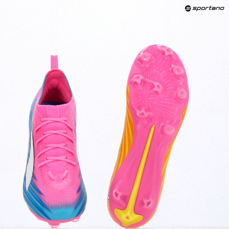 Încălțăminte de fotbal pentru copii PUMA Ultra 6 Pro Jr FG/AG poison pink/puma white/sunstream/bright aqua/puma black 15