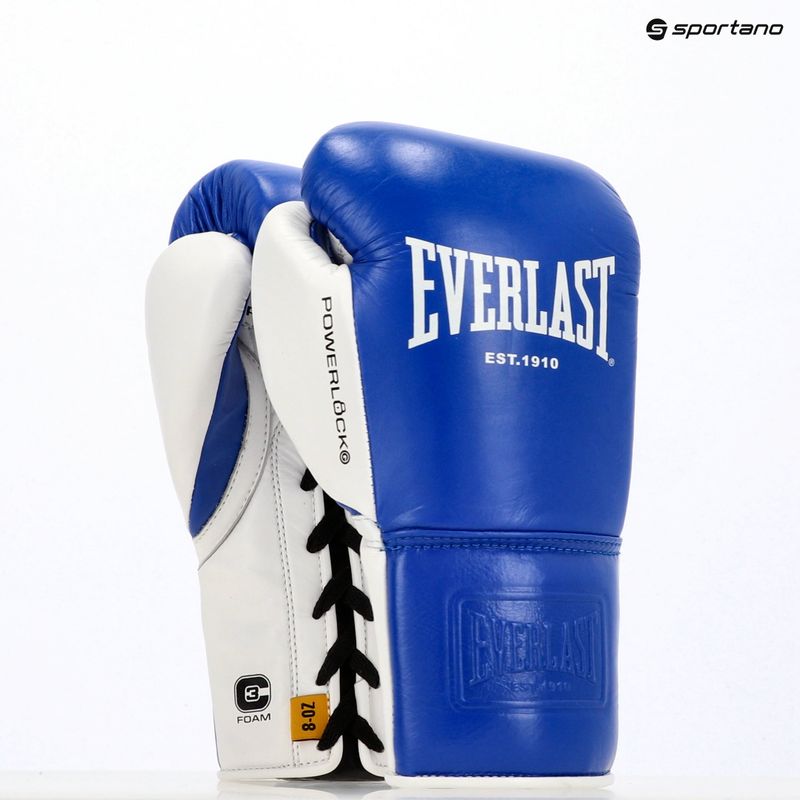 Mănuși de box Everlast Powerlock OG Pro Fight blue/white 7