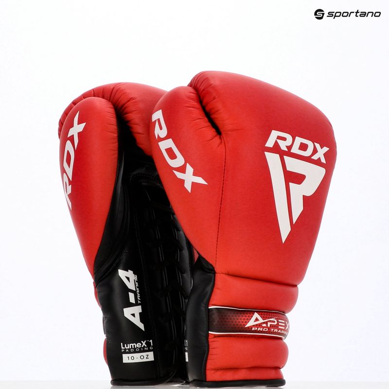 Mănuși de box RDX Apex Lace Up Training Sparring Boxing red 14