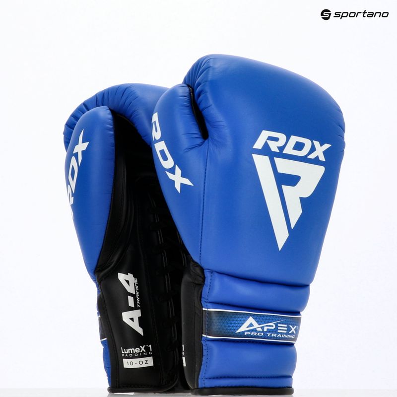 Mănuși de box RDX Apex Lace Up Training Sparring Boxing blue 13