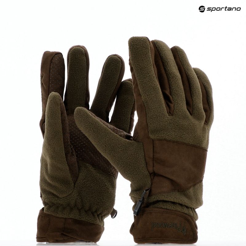 Mănuși pentru bărbați Pinewood Småland Hunters Extreme Fleece h.brown / suede brown 13