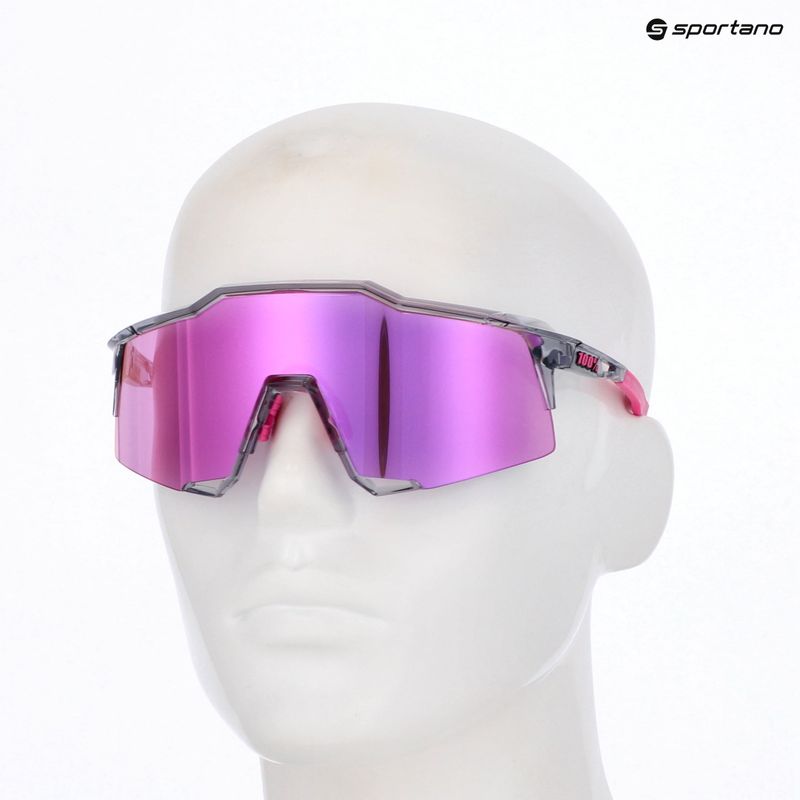 Ochelari de soare 100% Speedcraft polished translucent grey/purple multilayer mirror 5