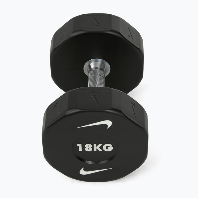 Haltă cromată Nike Strength Pro Urethane Dumbbell 18 kg black/white 2