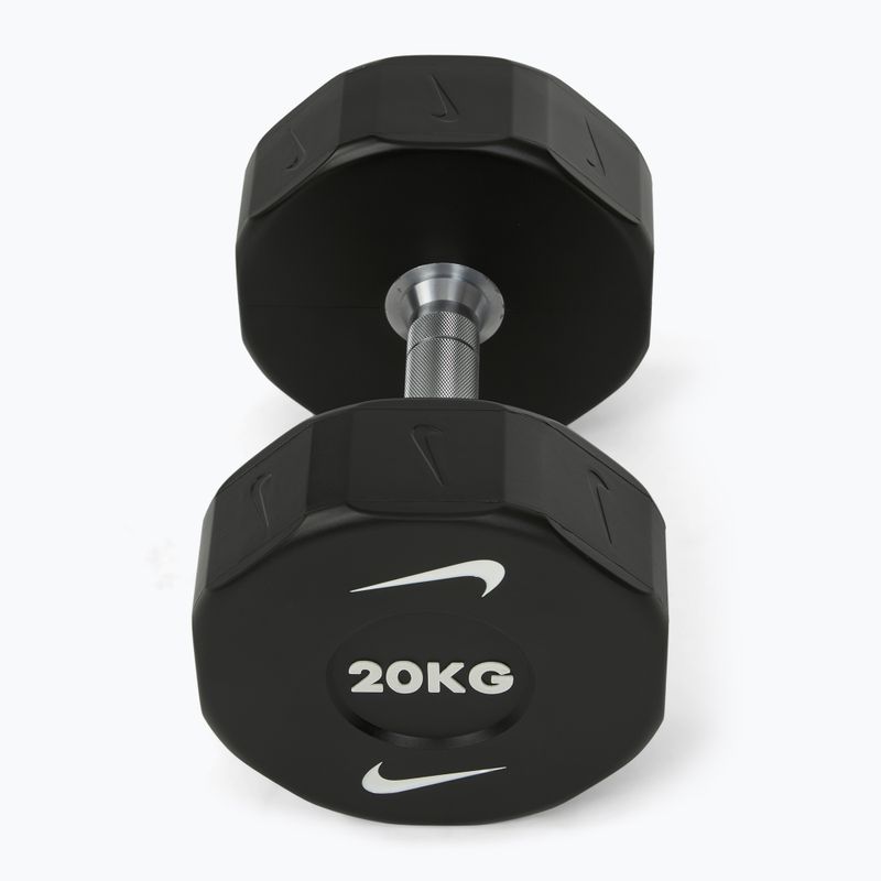 Haltă cromată Nike Strength Pro Urethane Dumbbell 20 kg black/white 2