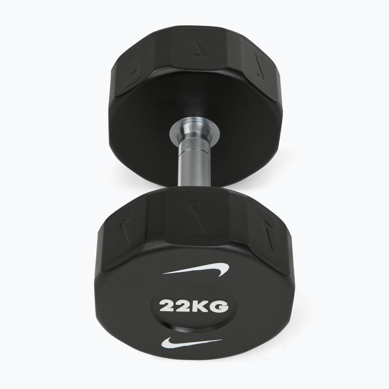 Haltă cromată Nike Strength Pro Urethane Dumbbell 22 kg black/white 2