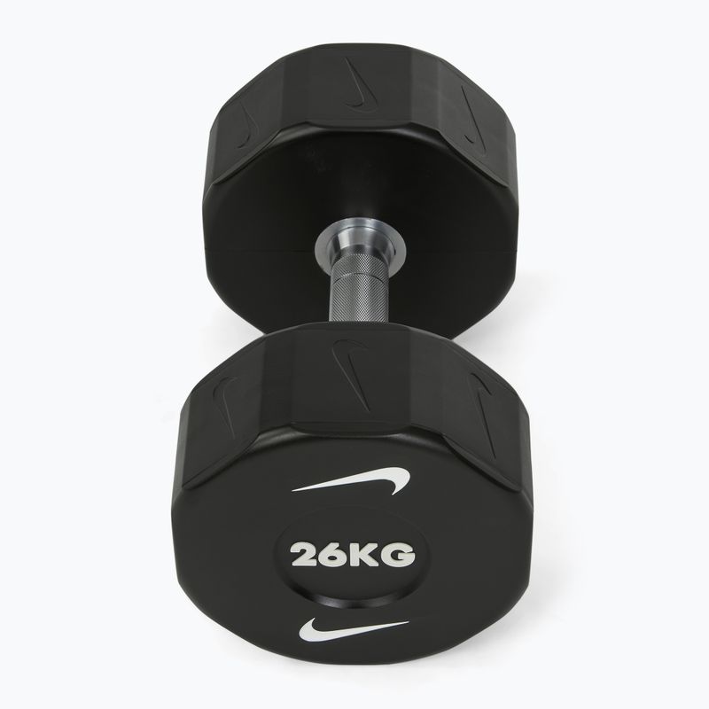 Haltă cromată Nike Strength Pro Urethane Dumbbell 26 kg black/white 2