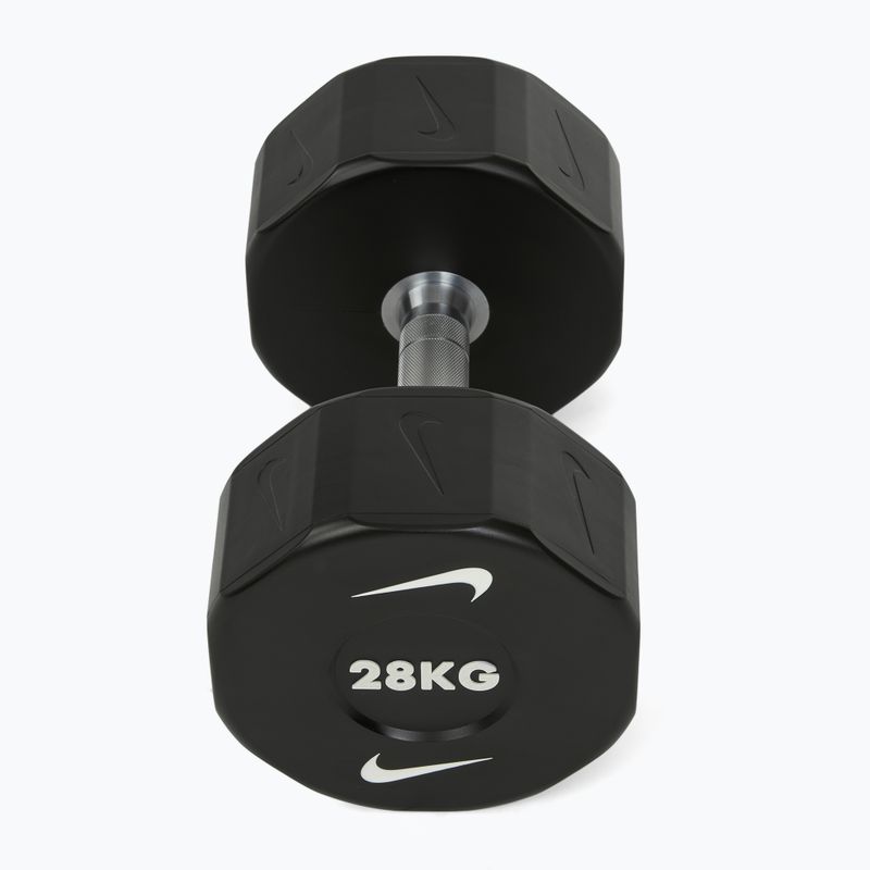 Haltă cromată Nike Strength Pro Urethane Dumbbell 28 kg black/white 2