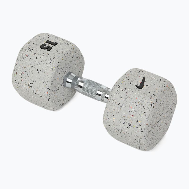 Gantera cauciucată Nike Strength Grind Hex Dumbbell 15 kg wolf grey