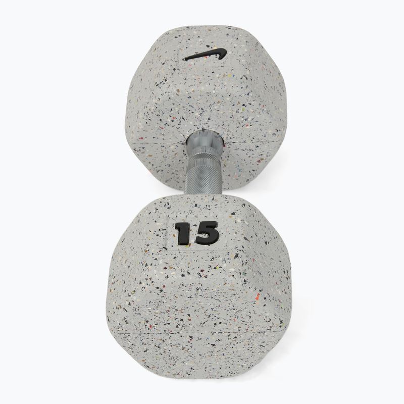 Gantera cauciucată Nike Strength Grind Hex Dumbbell 15 kg wolf grey 2