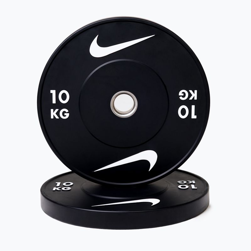 Greutate bumper Nike Strength Rubber Bumper Plates 10 kg black/white