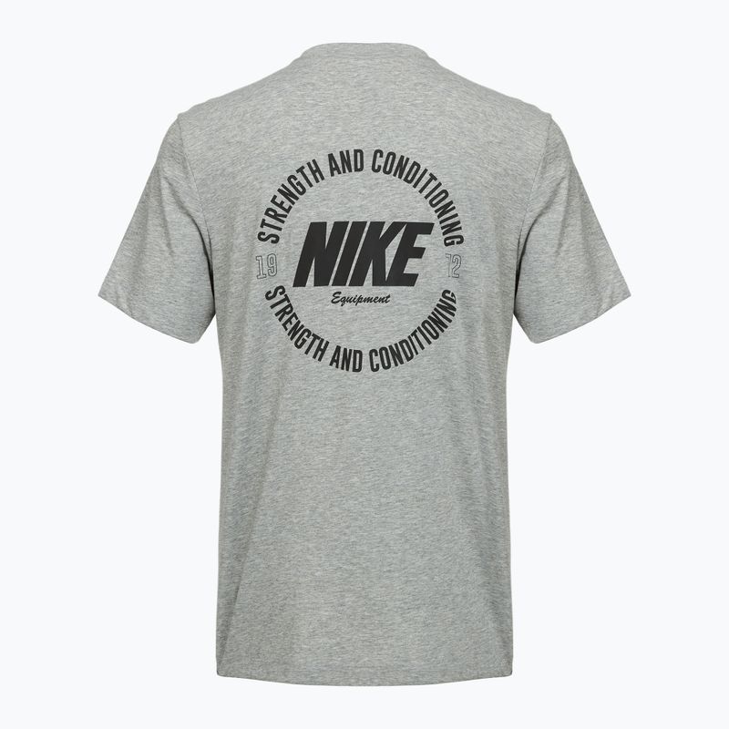 Tricou de antrenament bărbați Nike Strength S&C Dri-Fit heather grey/black 2