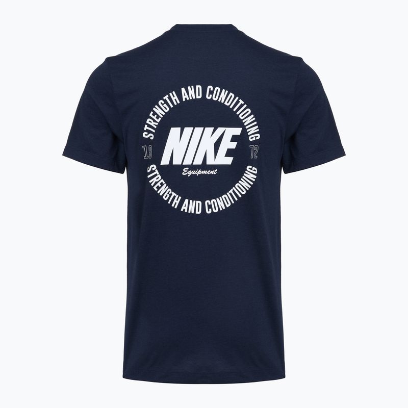 Tricou de antrenament bărbați Nike Strength S&C Dri-Fit navy/white 2