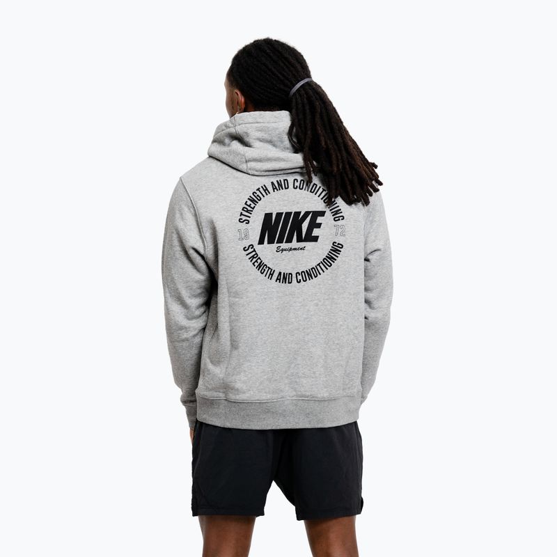 Bluză pentru bărbați Nike Strength S&C Hoodie heather grey/black 3