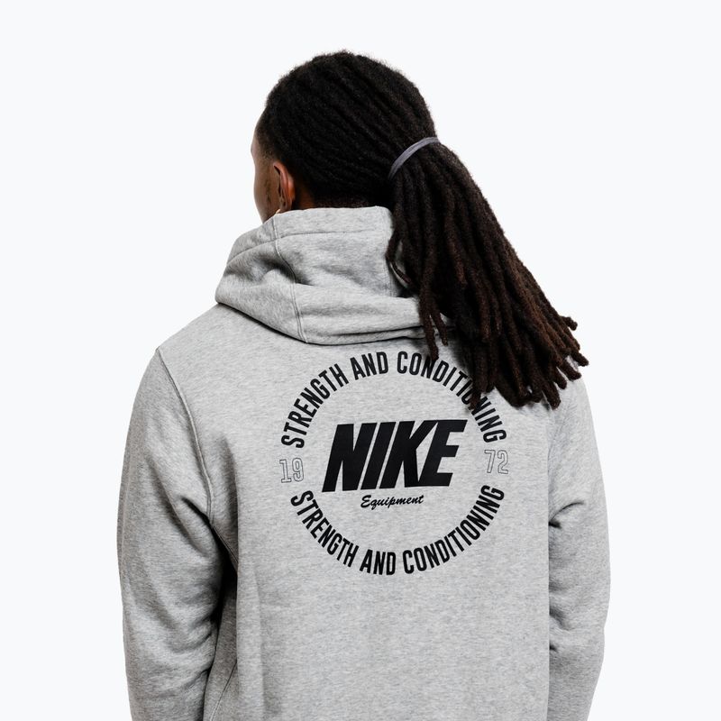 Bluză pentru bărbați Nike Strength S&C Hoodie heather grey/black 5