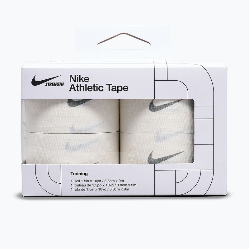 Bandaj elastic adeziv Nike Strength Athletic Tape 4 buc. alb/gri