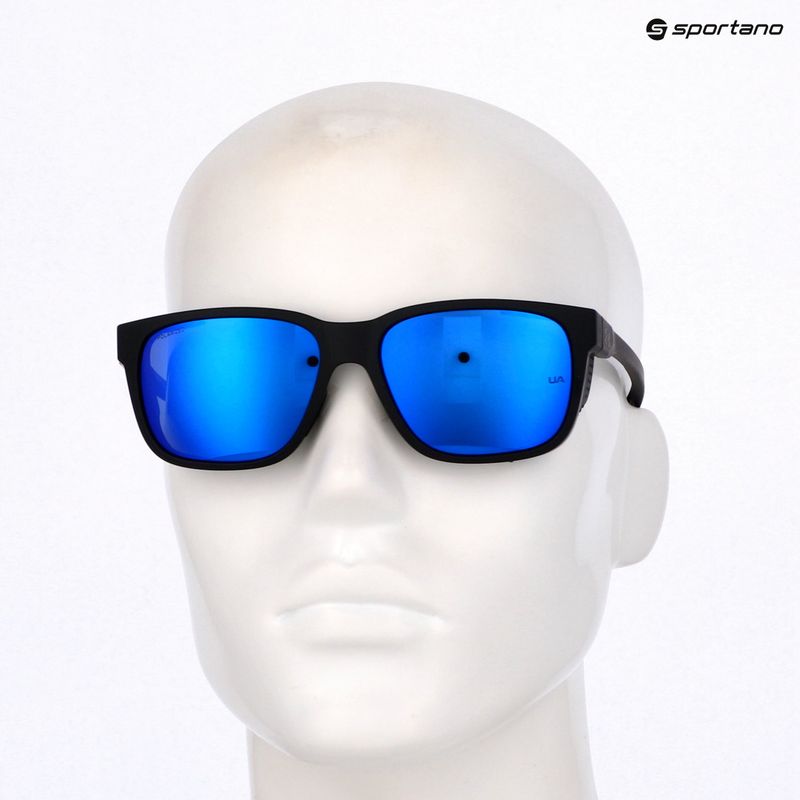 Ochelari de soare pentru bărbați Under Armour Glacial matte black/grey blue mirror silver polarized o 10