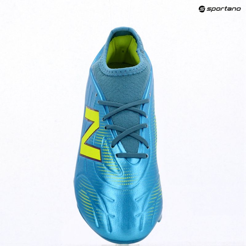 Încălțăminte de fotbal pentru copii New Balance Tekela Team V5 FG metallic blue/alkaline green 9