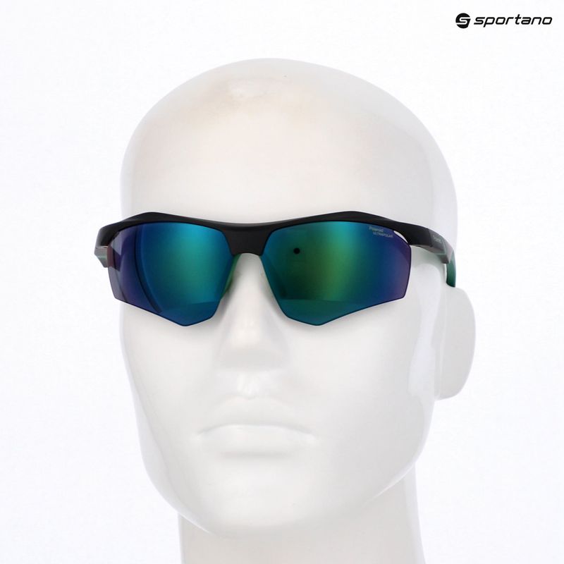Ochelari de soare pentru bărbați Polaroid PLD 7055/S matte black green/green mirror polarized hc 9