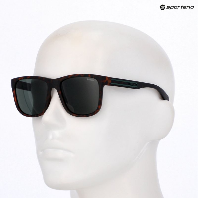 Ochelari de soare pentru bărbați Polaroid PLD 2155/S matte brown havana/green polarized 9