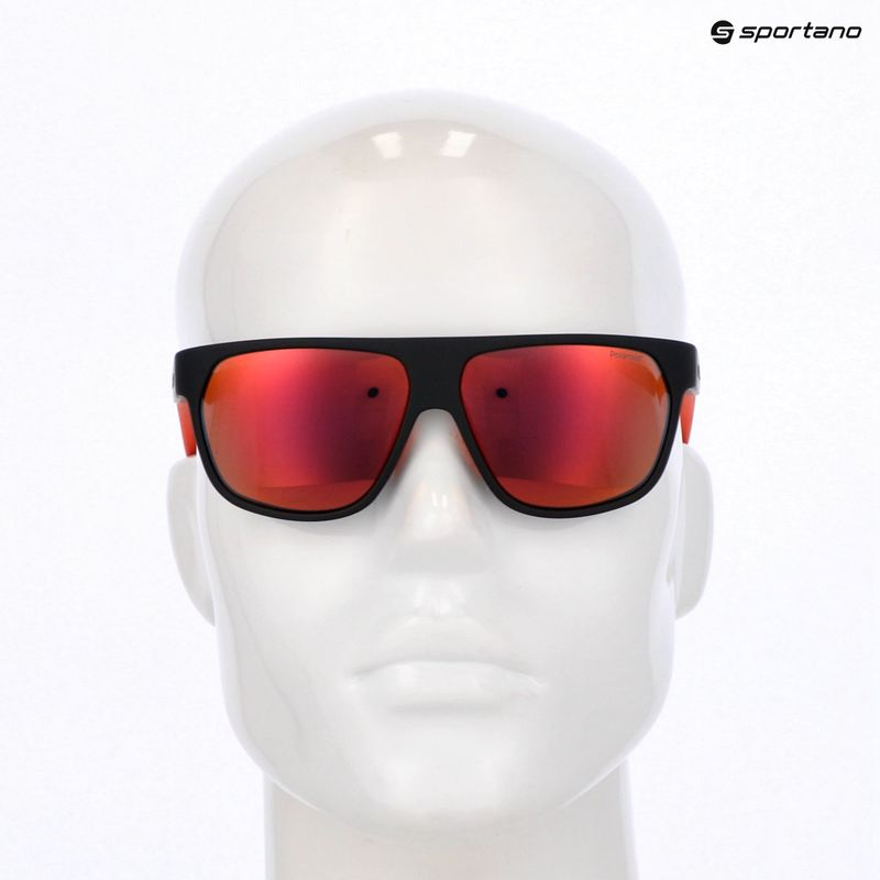 Ochelari de soare pentru bărbați Polaroid PLD 7053/S matte black red/red multilayer polarized 9