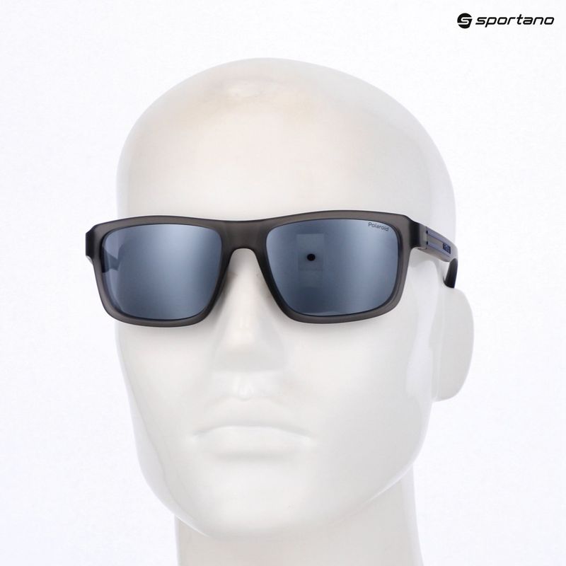 Ochelari de soare pentru bărbați Polaroid PLD 2158/S matte grey/grey silver mirror polarized 7