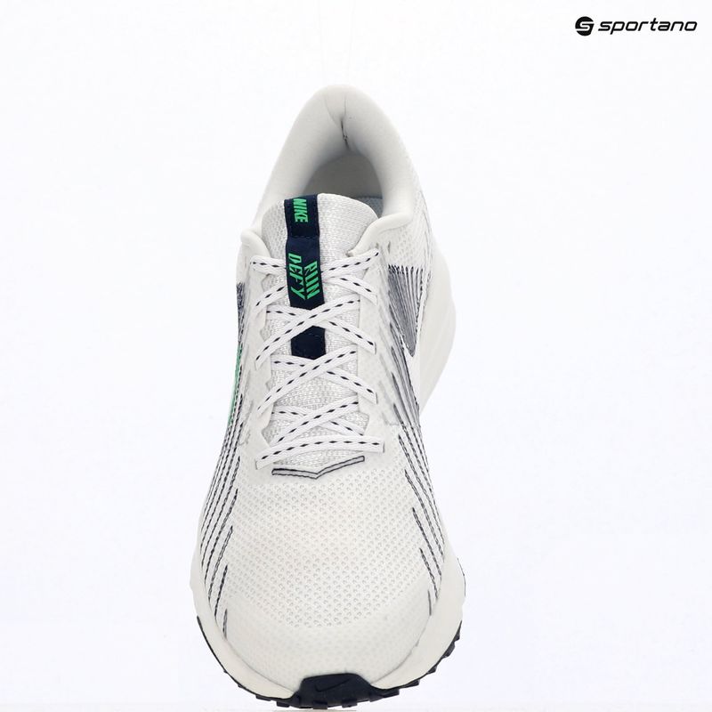 Încălțăminte de alergare pentru bărbați Nike Run Defy White/Midnight Navy/Green Spark 10