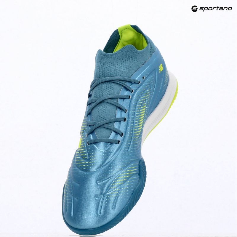 Încățăminte de fotbal New Balance Tekela Team Low V5 IN metallic blue/alkaline green/team navy 7