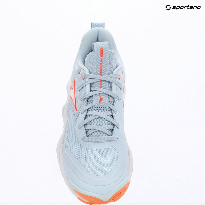 Încălțăminte de volei pentru femei Mizuno Wave Momentum Elite blue finch/white/lava orange 9