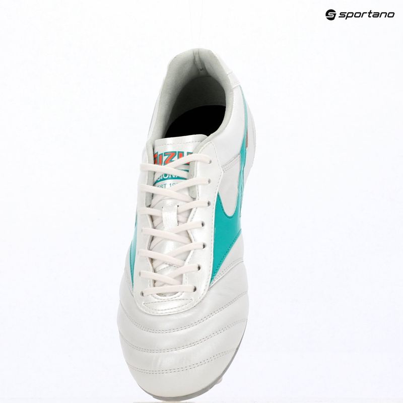 Încălțăminte de fotbal Mizuno Morelia II Elite FG white/arcadia/lava orange 9