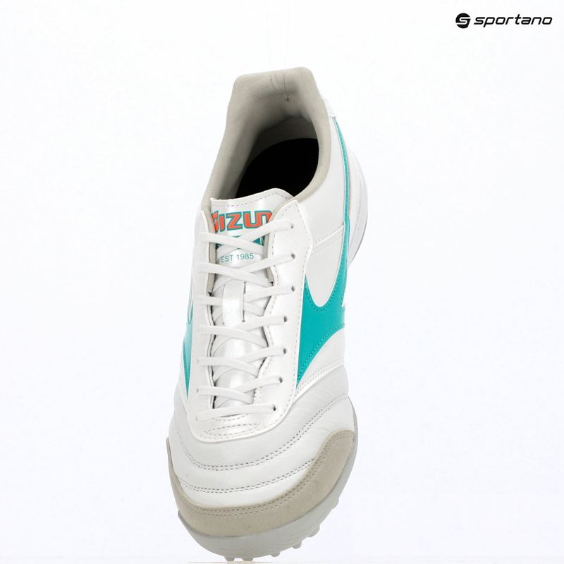 Încălțăminte de fotbal Mizuno Morelia Sala Elite TF white/arcadia/lava orange 9